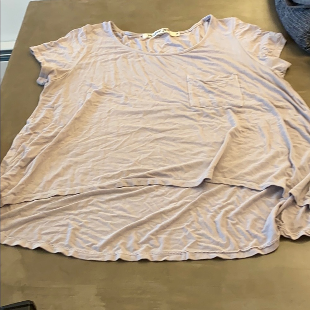 Michael stars boxy high low sort of cap sleeve tee